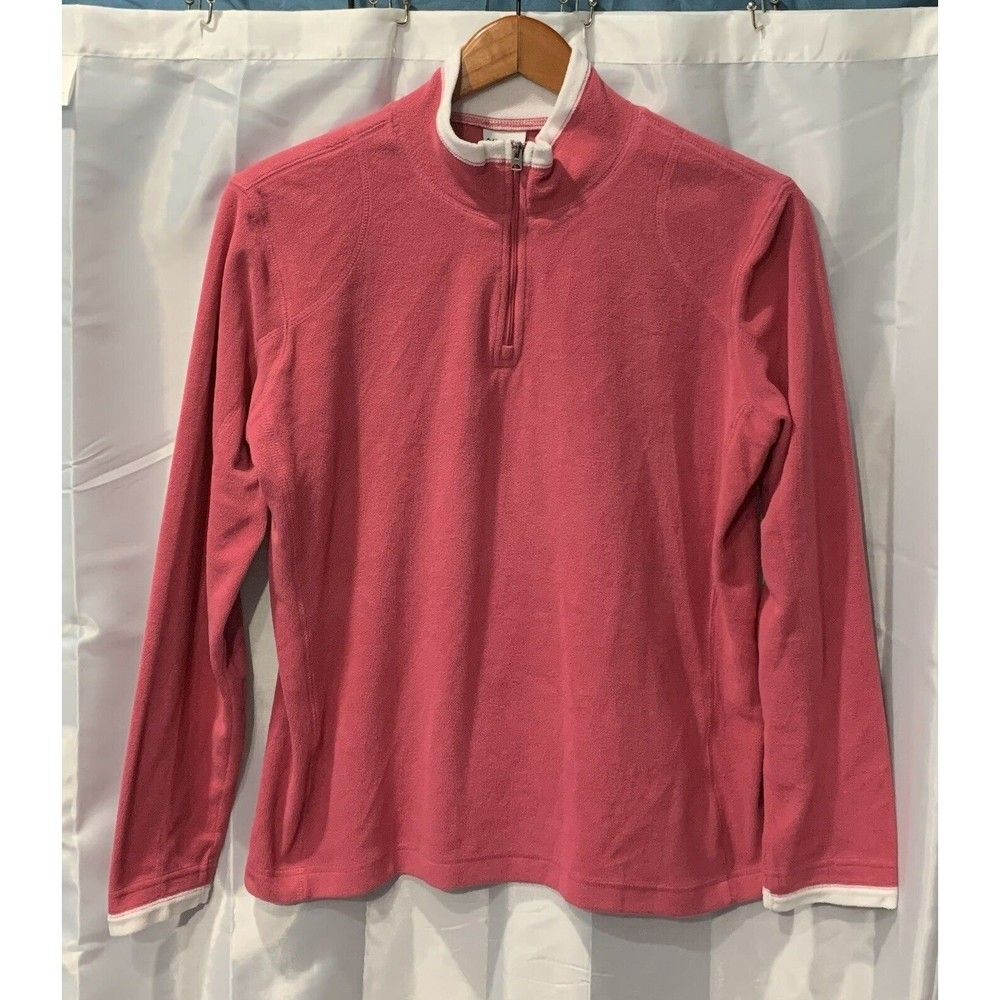 Columbia Women's Size L Quarter Zip Long Sleeve Fleece Pink Lightweight Jacket